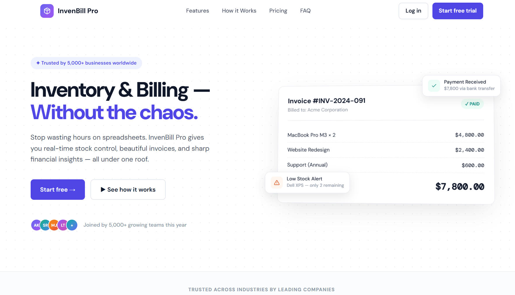 InvenBill Pro, Web App by Tkist