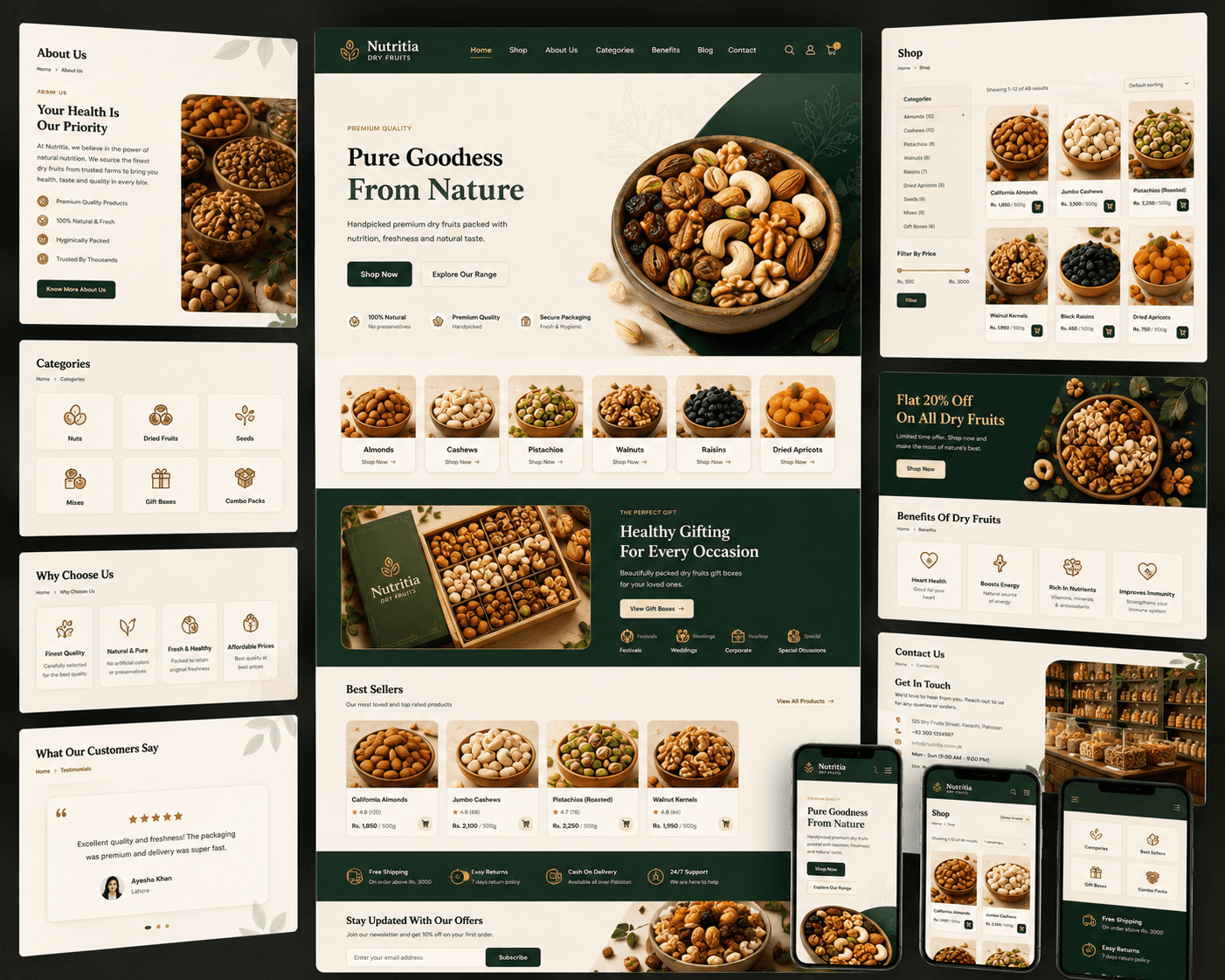Nutritia Dry Fruits - Web Design
