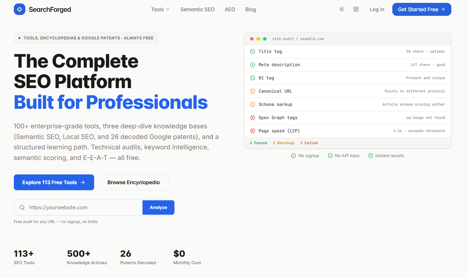 SearchForged, Web Design by Tkist